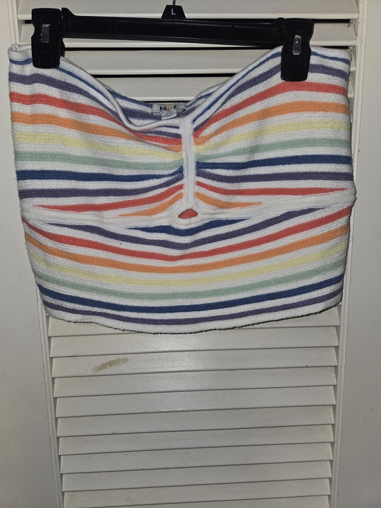 American Eagle Outfitters Tops - American Eagle PRIDE Rainbow Stripe Strapless Tube Top w/Keyhole - XXL